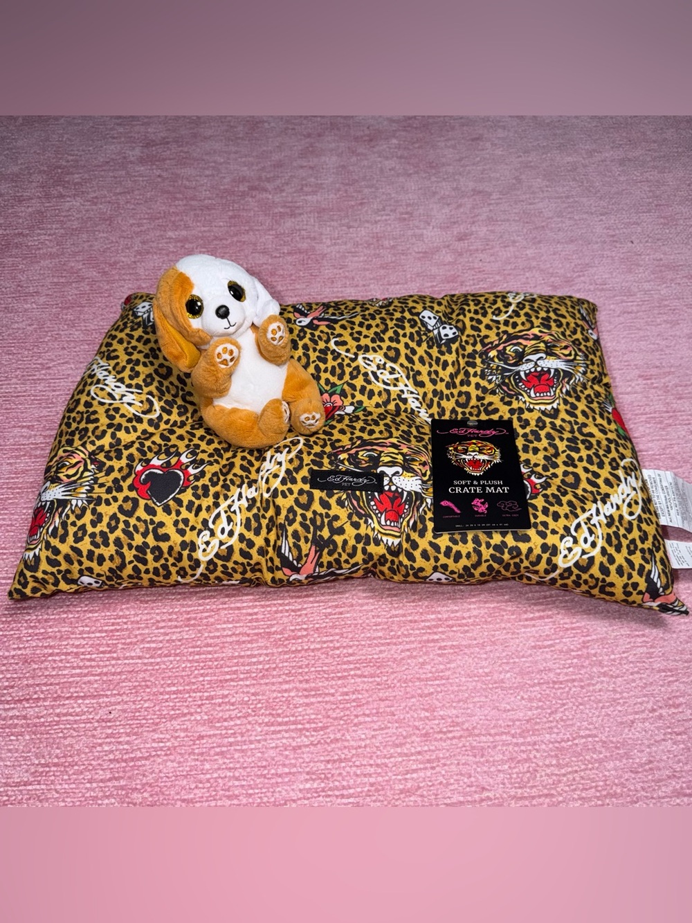 Ed Hardy Yellow Leopard & Tiger Print Crate Mat